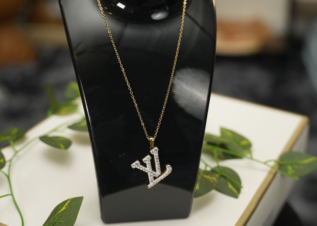 LV alphabet stainless steel necklace